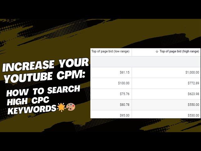 Increase Your Youtube CPM: How To Search High CPC Keywords  