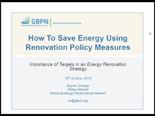 Energy Saving Targets and Regulatory Measures in Renovation Policy Packages