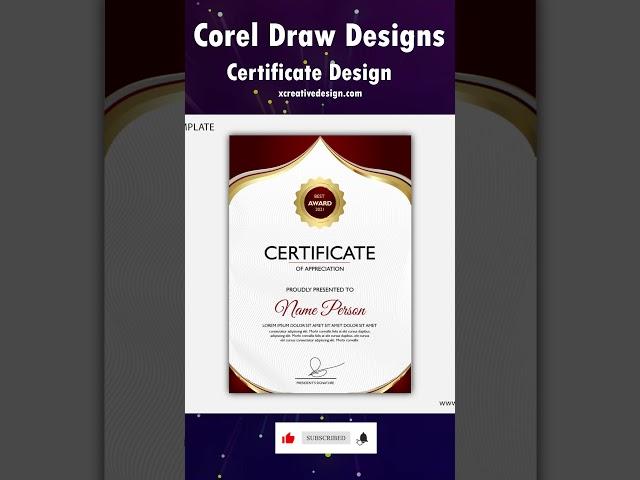 Certificate Design Cdr File Download - Corel Draw Designs #Shorts #shortvideo #youtubeshort