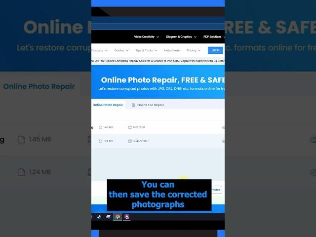 Use Repairit to fix corrupted photos online for FREE#wondershare #wondersharerecoverit #photorepair