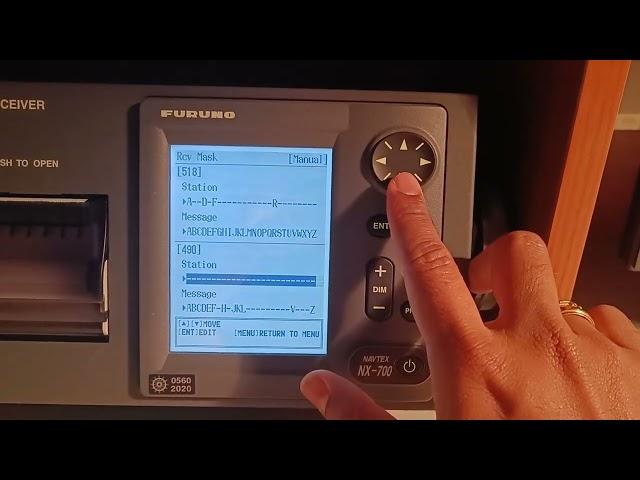 How to set Navtex receiver for furuno model make NX-700