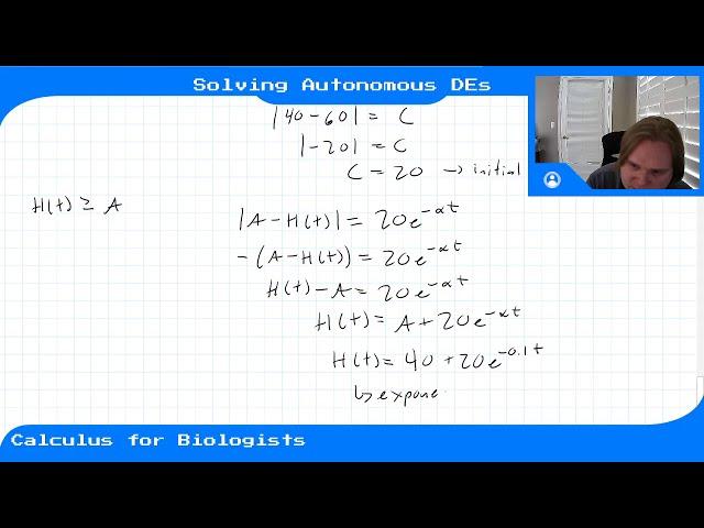 Module 11 - Video 5 - Solving Autonomous Differential Equations (Part 2)