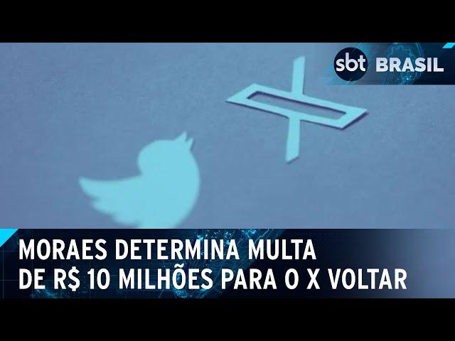 Ministro Alexandre de Moraes determina multa para X voltar a atuar no Brasil | SBT Brasil (27/09/24)