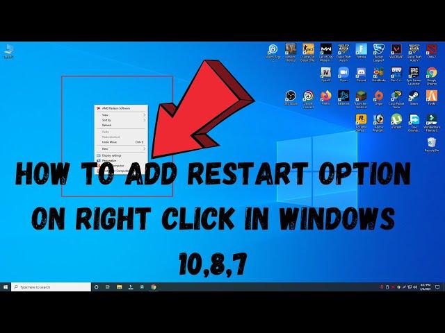 How to Add Restart Option in Right Click Menu on Windows 10 |  2021 Windows 10 Tips | Team SS