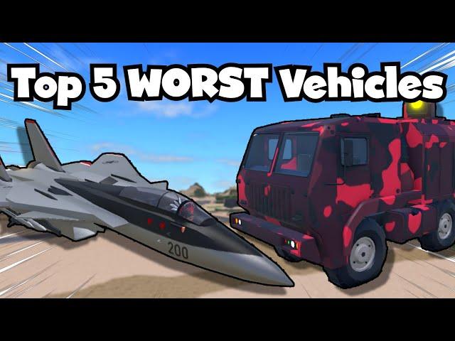 TOP 5 WORST VEHICLES IN MILITARY TYCOON ROBLOX!