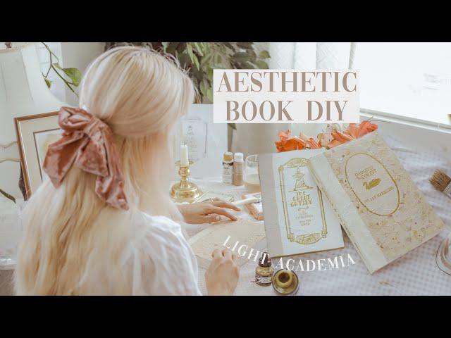 aesthetic book diy️ how to make ugly books look pretty and vintage | light academia vibes