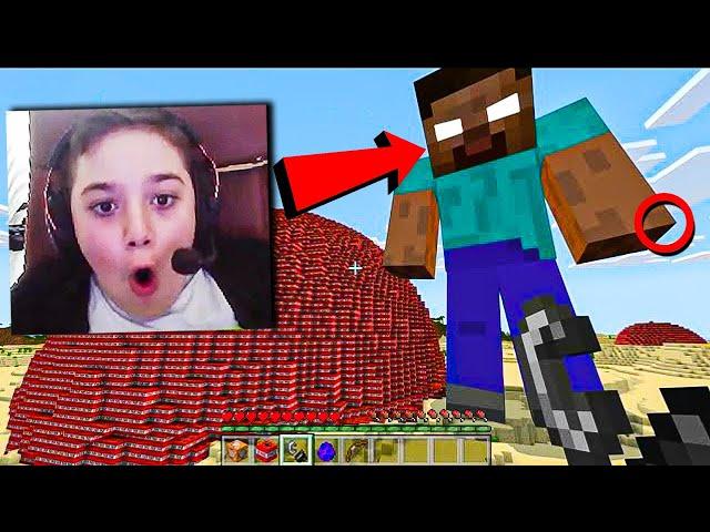 Minecraft'ta DEV HEROBRİNE İle Yayıncıyı TROLLEDİM!