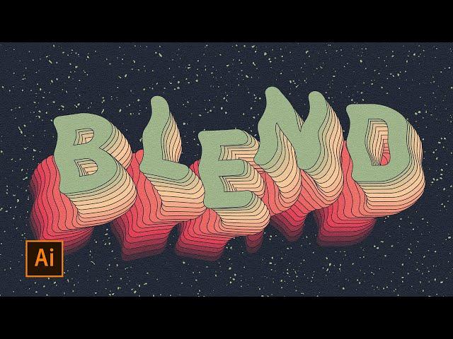 3D Blend Text Effect in Adobe Illustrator