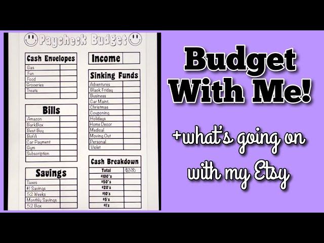 Budget With Me | What’s happening with Etsy | Life Update at the end