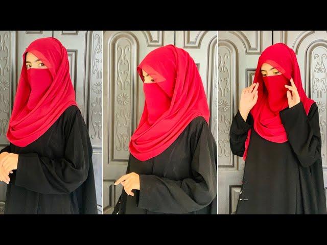 2 minute Niqab || instant hijab tutorial | Use Hijab as a Cap | Niqab Style