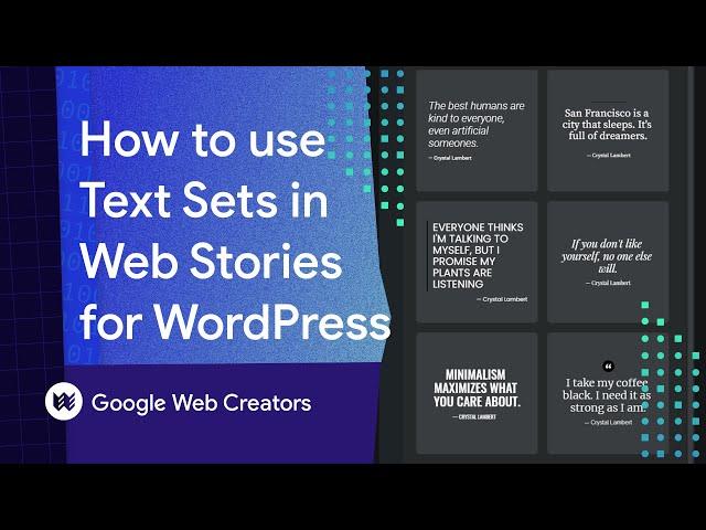 How To Use Text Sets In Web Stories For WordPress