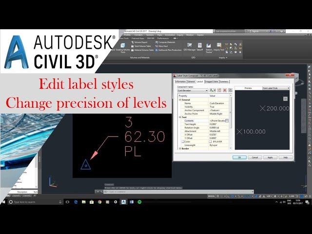how to edit point elevation label in civil 3d