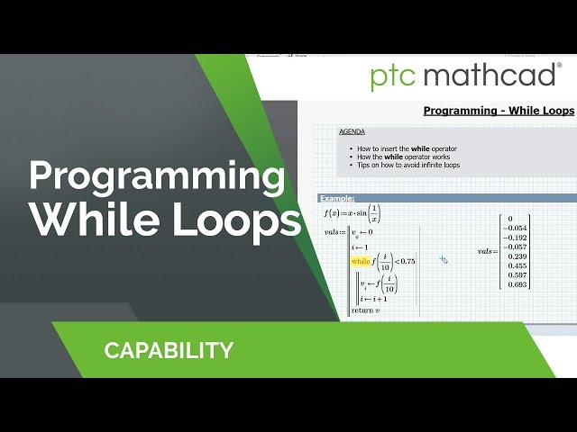 Programming While Loops in PTC Mathcad Prime