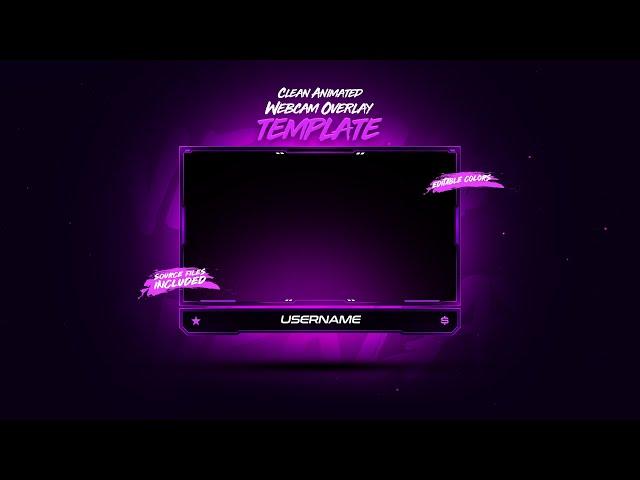 Download Clean Animated Webcam Overlay Template || Twitch Webcam Overlay 2023