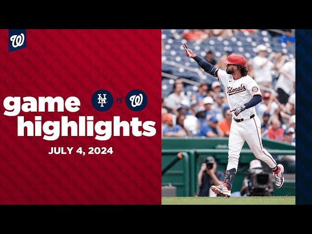 Mets vs. Nationals Highlights (7/4/24) | MLB Highlights