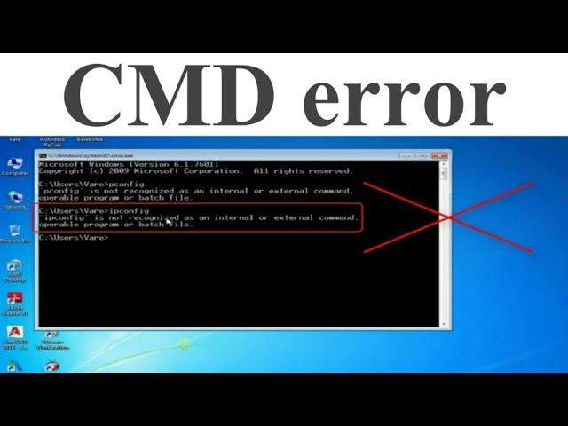 cmd error not recognized as internal and external command operable program or batch file fixed......