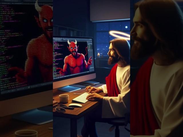 Jesus Hacker! #jesus #shorts #bible #religion #edit #fe #satan #god #devil #hacker #virus #help