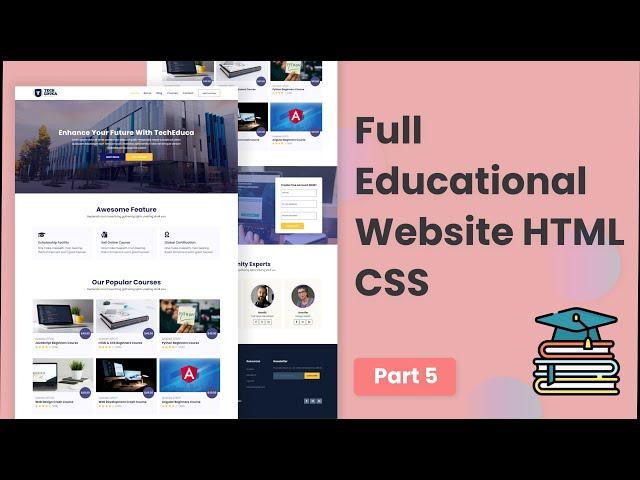 How To Make Responsive Education Website Using HTML CSS & JavaScript | Harvard University