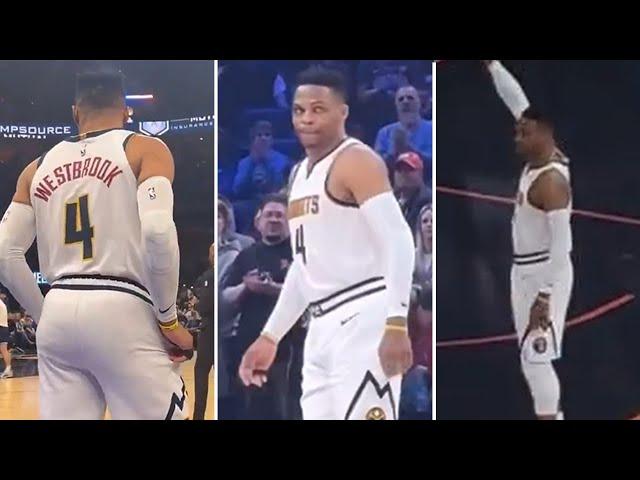 Russell Westbrook enjoys the HUGE ovation he got from OKC fans - Nuggets vs Thunder