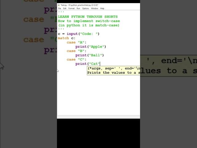 How to implement switch-case in python #shorts  #python #pythonforbeginers #python #pythonswitchcase