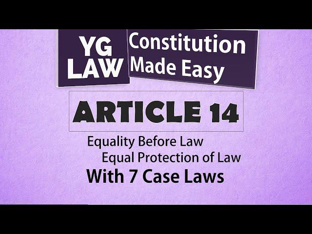 Article 14 - Constitution of India