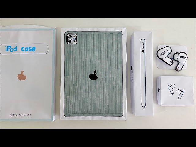 [paper diy] iPad pro, apple pencil, airpods unboxing! | asmr