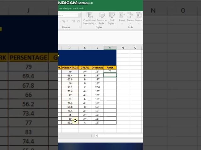 excel rank formula