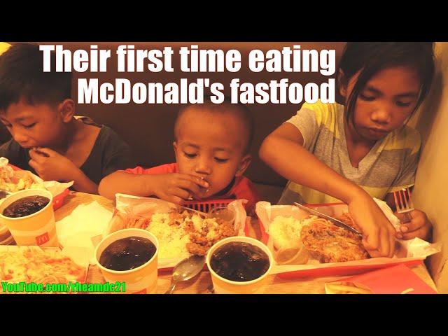 Giving Them a Chance to Eat McDonald's Fast Food for the First Time in Their Lives. Poor Filipinos!