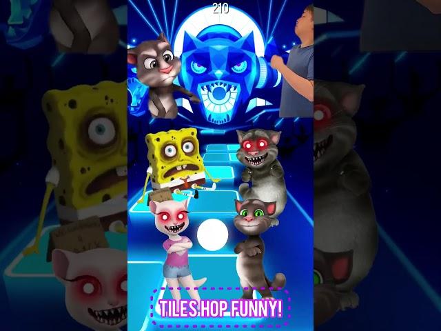 Talking Tom  Talking Angela  SpongeBob  Talking Ginger ▶️ Coffin Dance | Tiles Hop