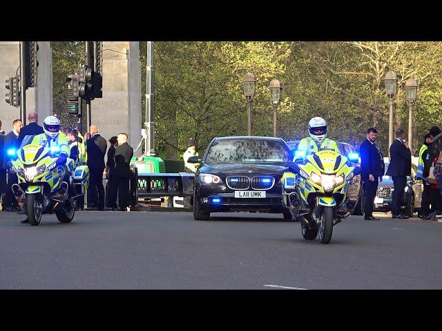 UK Police forces escort foreign dignitaries, Royals + VIPs ahead of King's Coronation