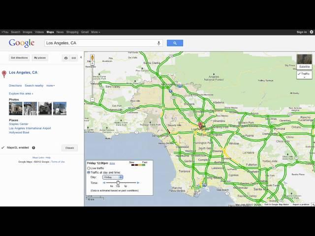 Live and Typical Traffic in Google Maps