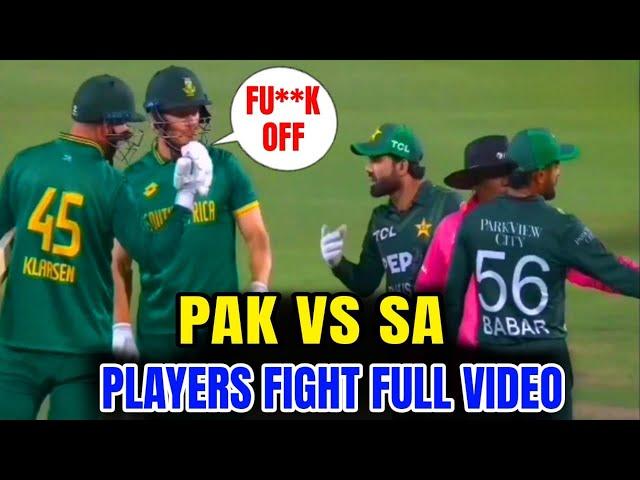 Pakistan और SA players के बीच हुई fight का full video | Rizwan vs Klaasen fight Pak vs SA 2nd odi