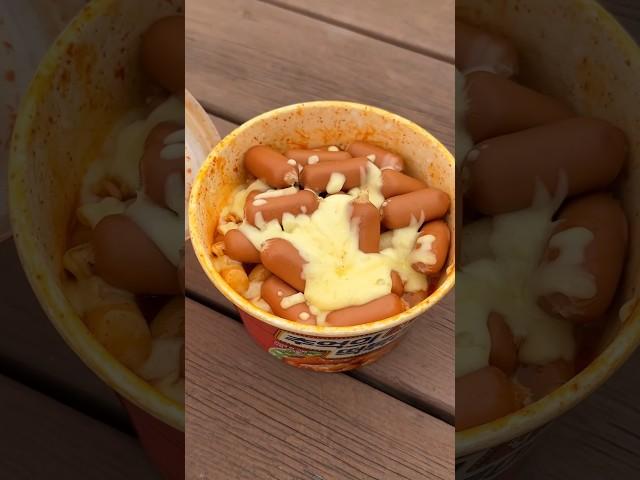 7$ for Korean Convenience Store, Cheese Tteokbokki, Spaghetti , Sausage , Mark Set Meal