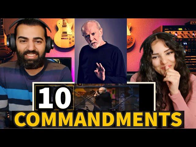 We react to George Carlin - The Ten Commandments | COMEDY (reaction + thoughts)!!