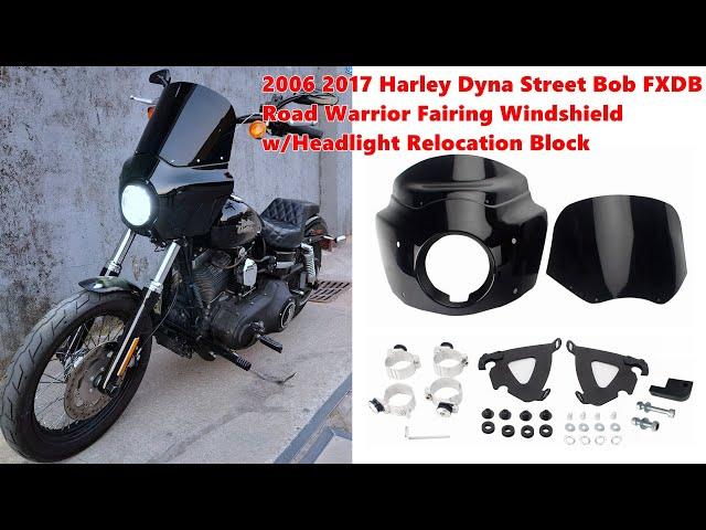 How To Install Harley Dyna Street Bob FXDB Headlight Road Warrior Fairing Windshield