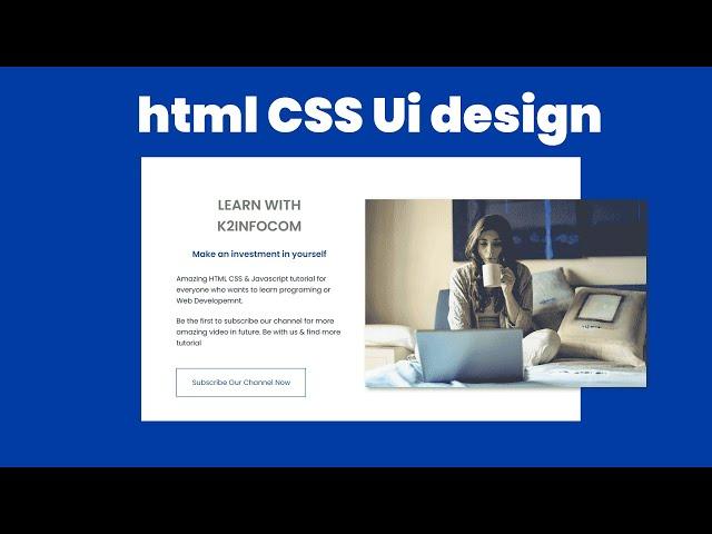 Responsive Text block with overlapping image in CSS  | HTML CSS UI element design