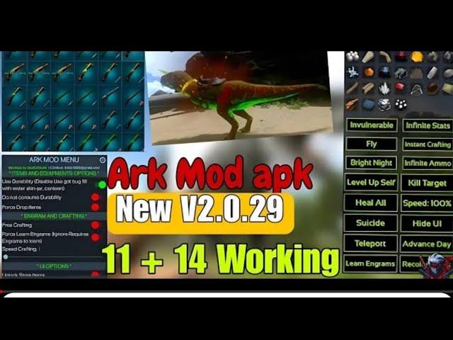 Mod Menu Apk  Ark Mobile|God Console  Unlimited Amber  Prime Pass | No Crash 10+14 Working