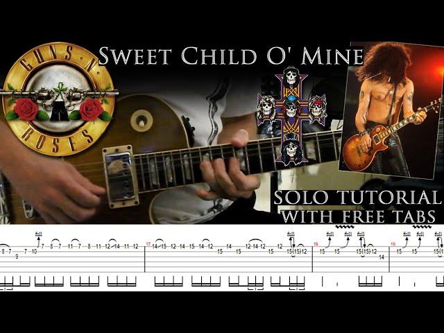 Guns N' Roses - Sweet Child O' Mine guitar solo lesson (with tablatures and backing tracks)