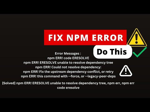 Npm ERR code ERESOLVE react | Npm install error in visual studio code [Fast]