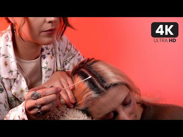 ASMR Hair Play & Scalp Exam  until she actually falls asleep 