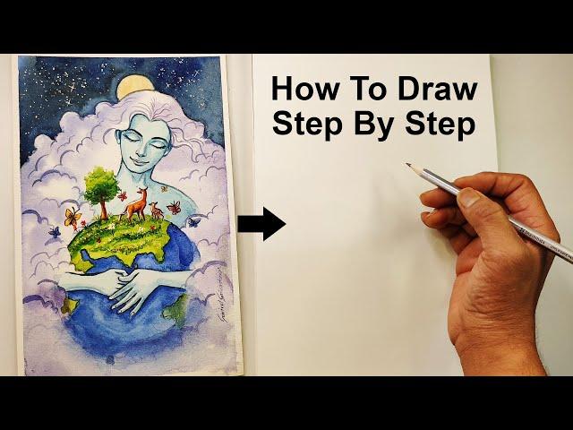 How To Draw Step By Step Environment Day | Pencil Drawing Tutorial Video