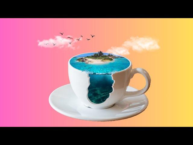 Photo Manipulation in Canva Tutorial | How to Insert Island into Coffee Cup