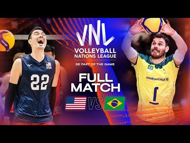 Brazil's Revenge against USA  USA vs. Brazil - Full Match | Men's VNL 2023