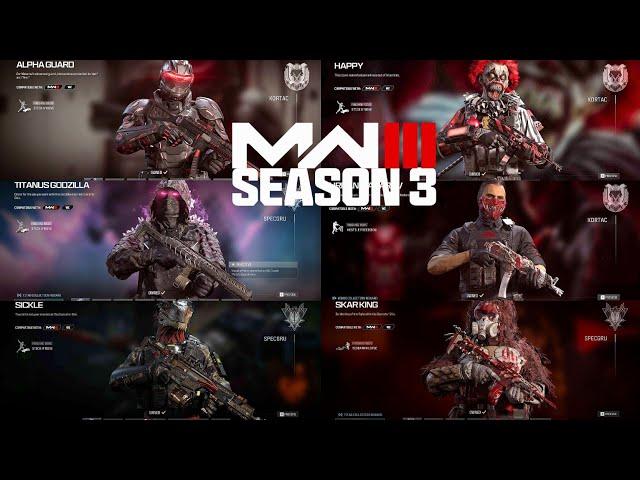 Season 3 All Upcoming Bundles Skins Modern Warfare 3 & Warzone Season 3