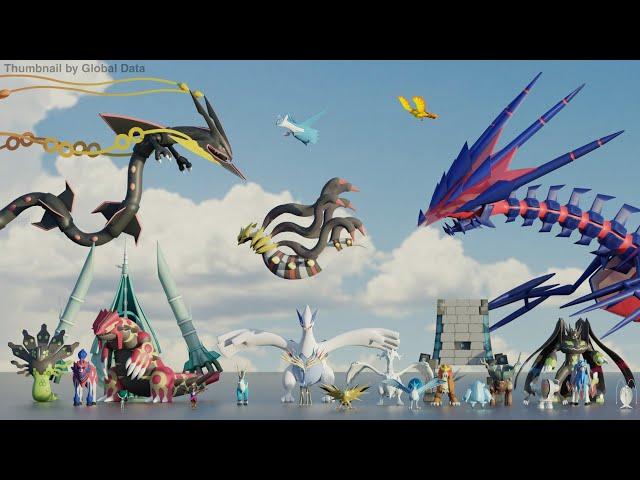 Legendary Pokemon Size comparison 3D (100+ Pokemon)