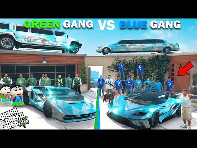 Shinchan Green Gang VS Franklin Blue Gang Collecting Diamond Cars In GTA 5!