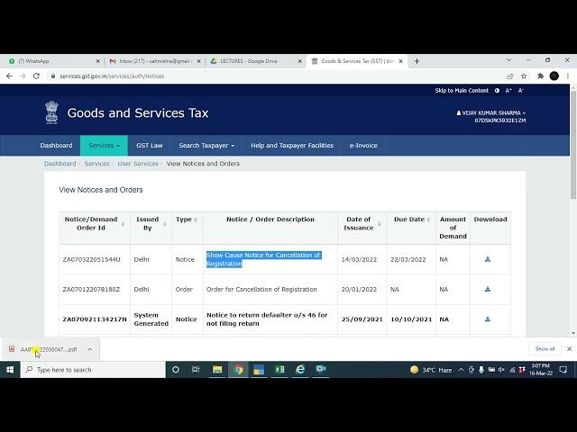 HOW TO VIEW NOTICE & SUBMIT REPLY OF NOTICE RECEIVED ON GST PORTAL (Show Cause Notice for Cancellat)