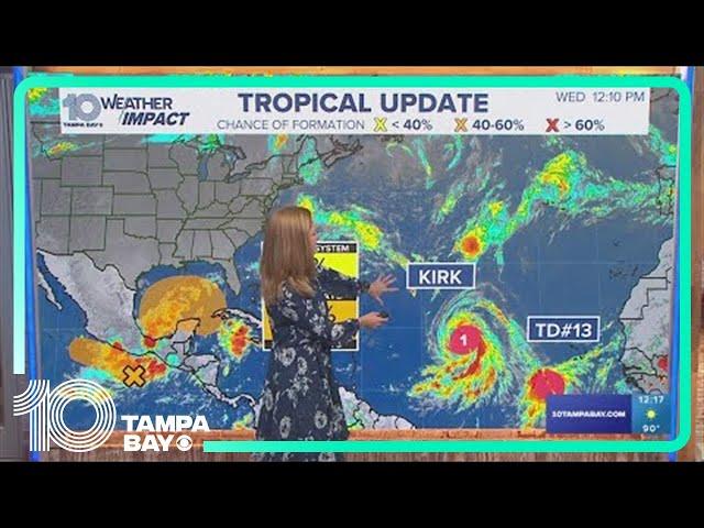 Tracking the Tropics: Tropical Depression 13 forms, Hurricane Kirk gets stronger but no Florida thre