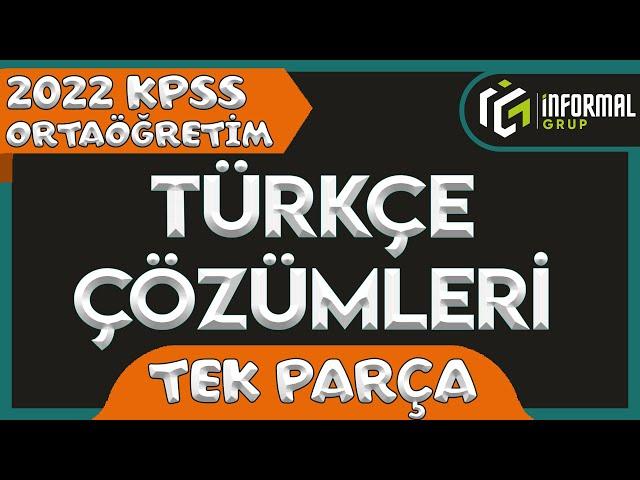 2022 KPSS Ortaöğretim Türkçe Soruları ve Çözümleri | TEK PARÇA