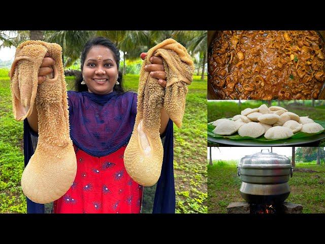 GOAT BOTI CURRY WITH IDLY | இட்லிக்கு ஆட்டுக்குடல் குழம்பு வறுவல் செய்முறை | Goat Intestine Curry